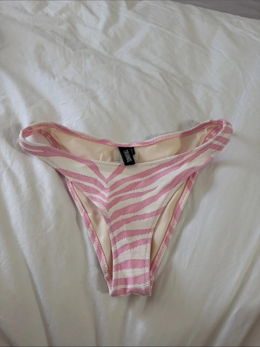 triangl swimwear Pink and Cream Zebra Print Bikini Bottom